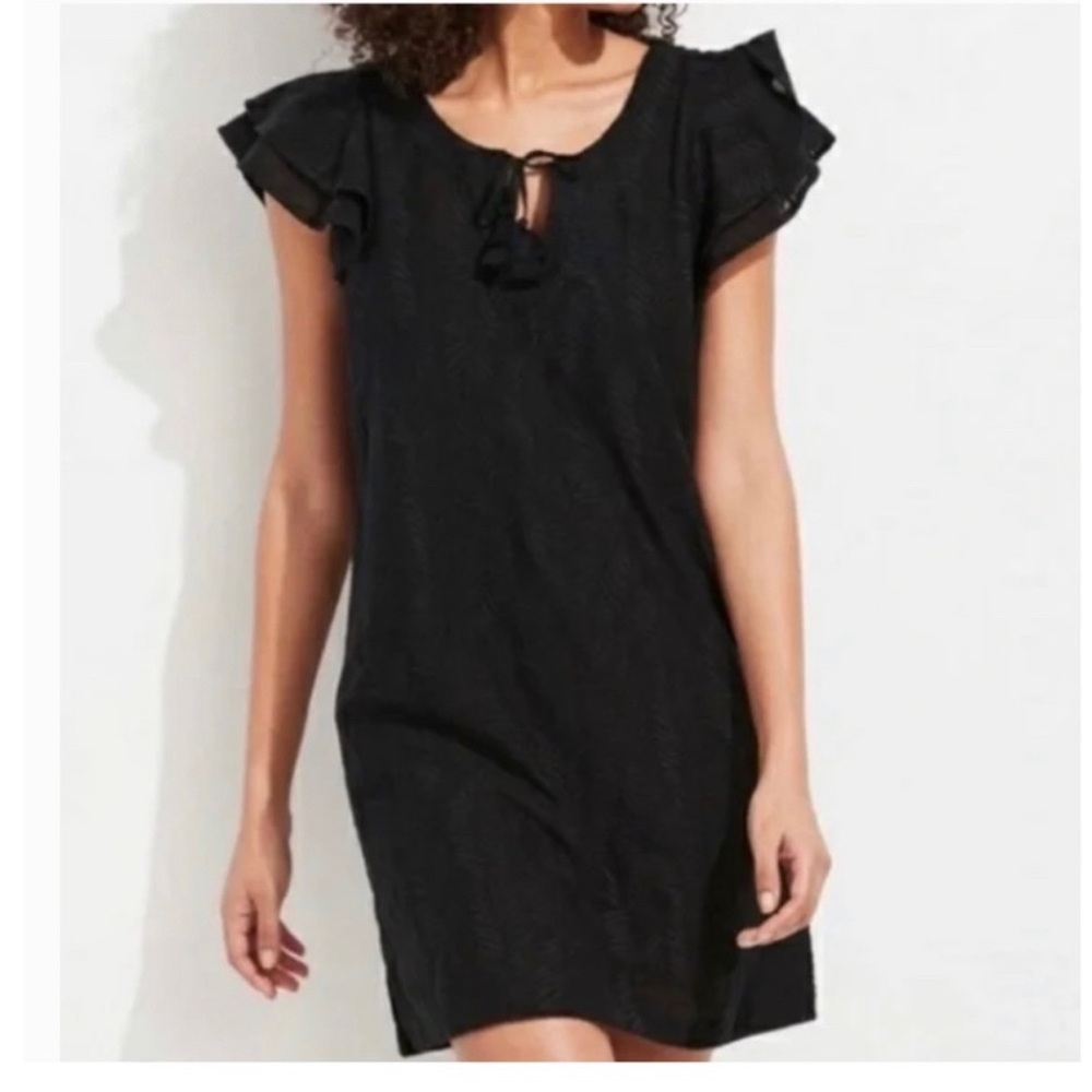 Vineyard Vines Embroidered Palm Tunic Dress Black coverup - Picture 1 of 15